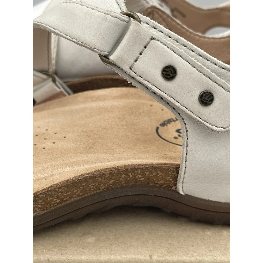 Taos Footwear Women's Leather Sandals Grand Z Off White 6M New In Box Comfort